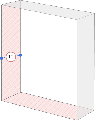 At least 1" of free recess space*