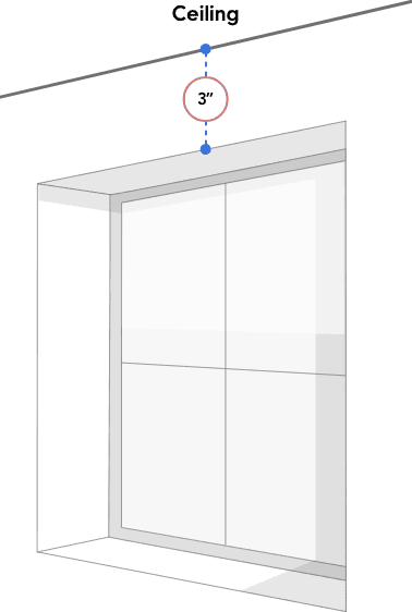 Outside mount ceiling clearance