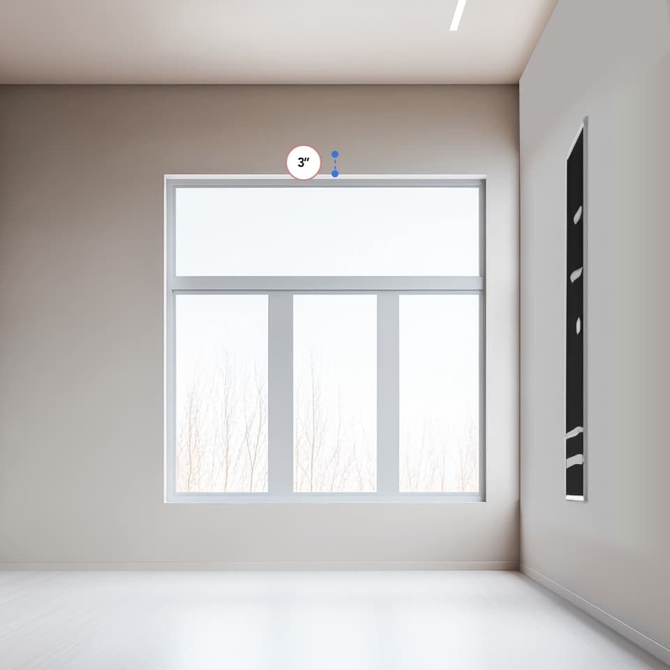Space above window without trim