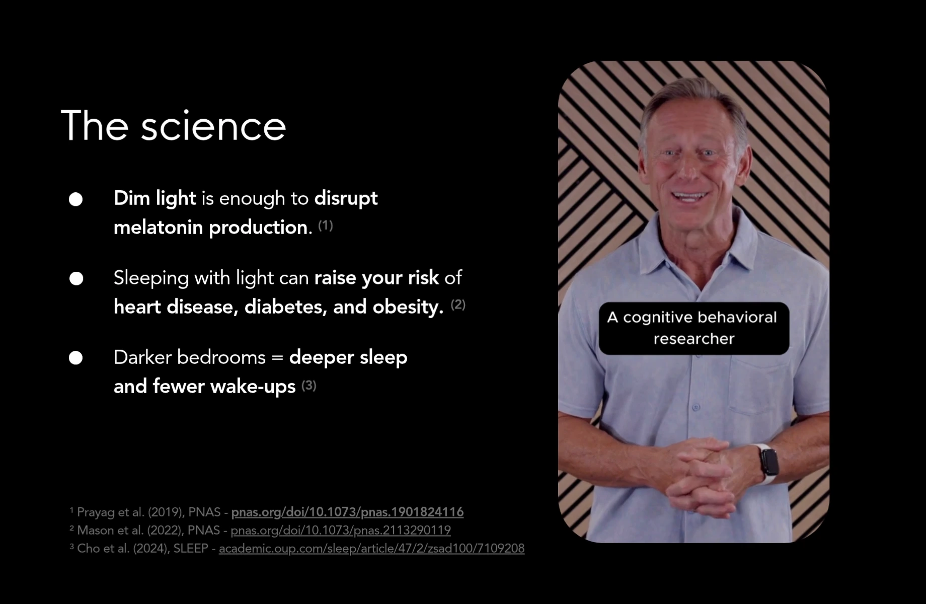 The science — Dr Bray on how even dim light disrupts sleep