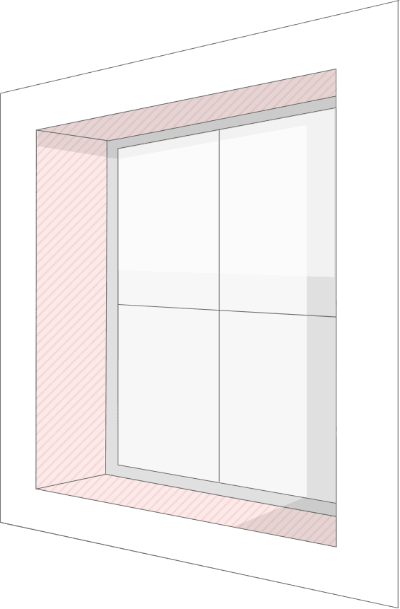 A shade fitted inside the window recess