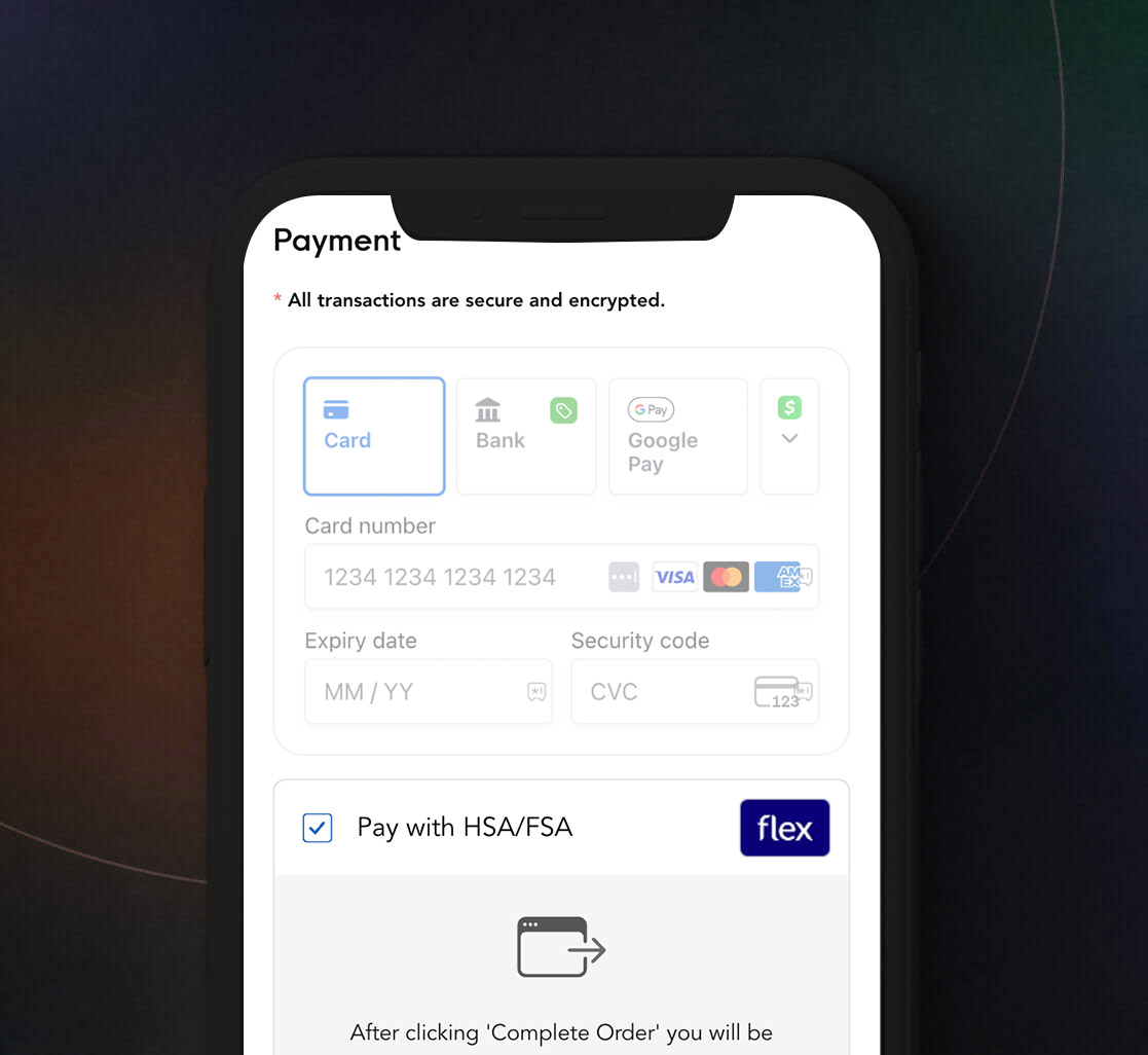 Select Pay with HSA/FSA at checkout