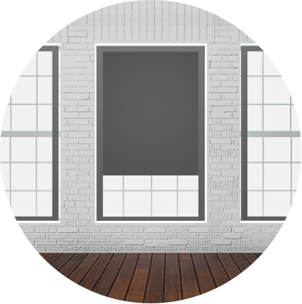 Window shade partially down