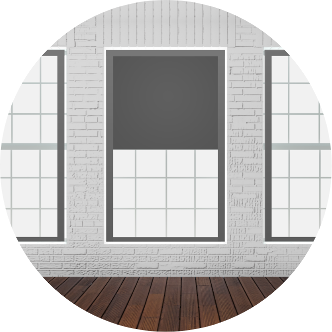 Window shade halfway down